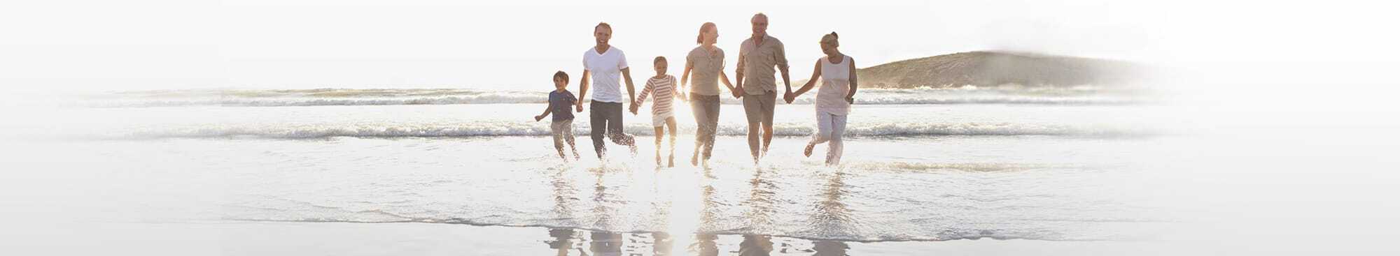 happy family on the beach
